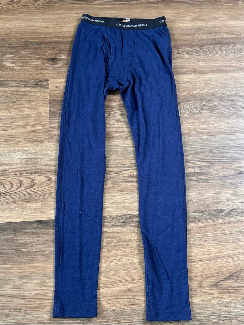 Icebreaker Base Layer Pants Men Medium Blue Bodyfit 200 Merino Wool Long John
